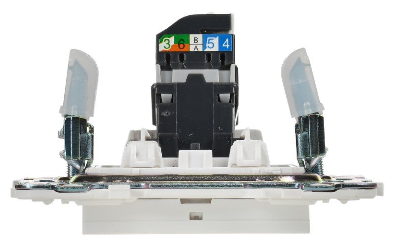 SKANDY Розетка компьютерная RJ45 кат.5E SK-K01W скрытой установки арктический белый (SK-K10-1-K01)