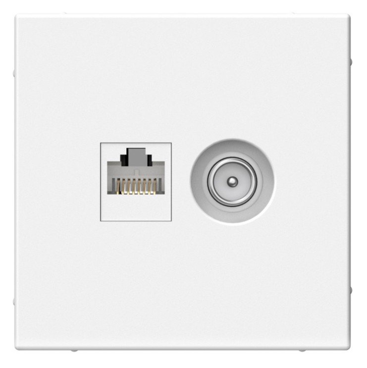 ArtGallery розетка двойная RJ45+TV, кат. 5Е, скрытой установки, механизм, белый (GAL000189)