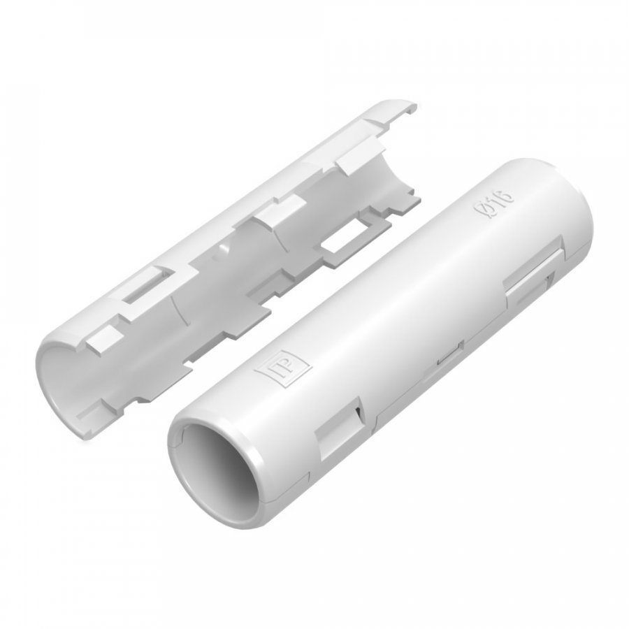 Муфта разборная D16 мм белая (PR13.02444)