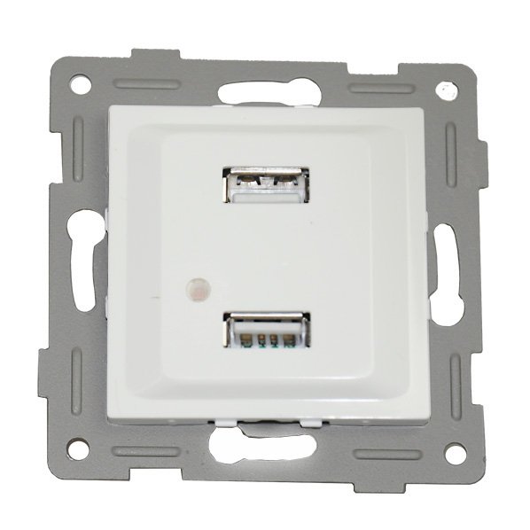 Розетка 2xUSB A, белый (201006)
