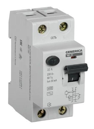 GENERICA ВД1-63 2Р 32А 30мА (MDV15-2-032-030)