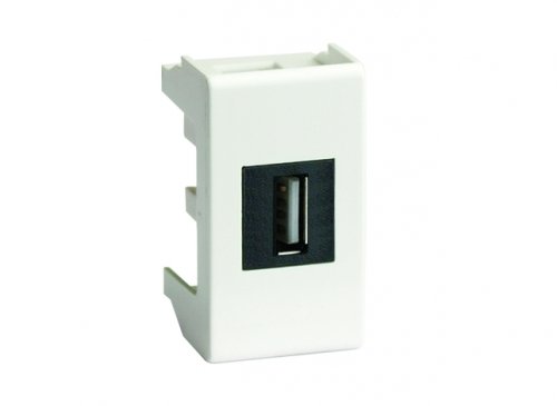 Розетка USB 2.0 Brava 1 модуль белая (76200B)