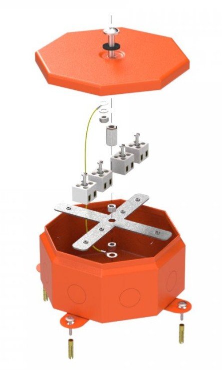 Коробка металлическая огнестойкая Октагон 130х130х63 (70-0101-2004-FR2.5-8)