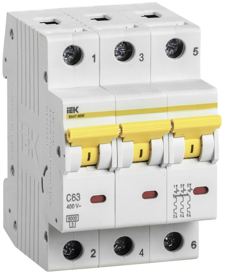 ВА47-60M 3P C 63А 6кА KARAT (MVA31-3-063-C)