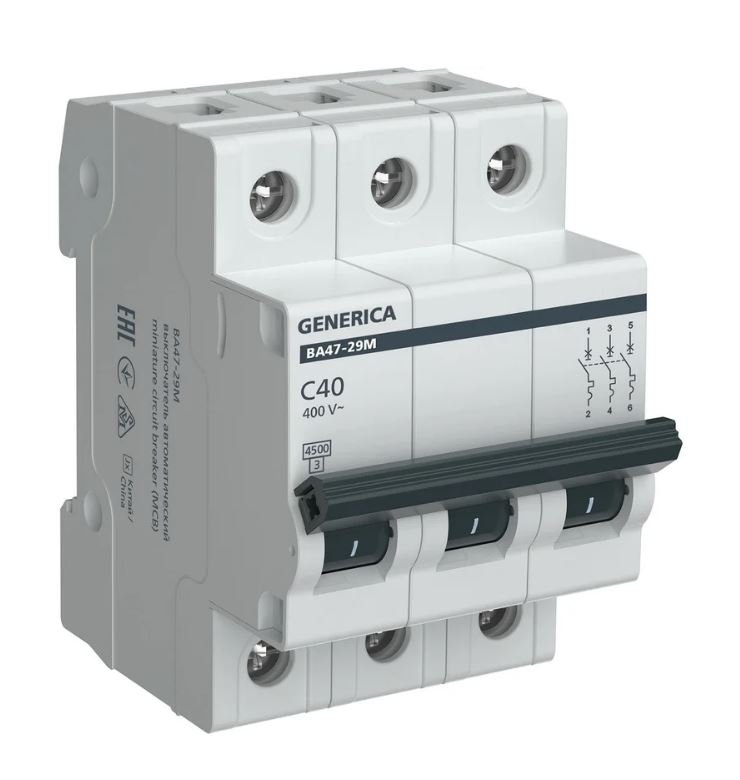 GENERICA ВА47-29М 3P C 40А 4,5кА (MVA21-3-040-C-G)