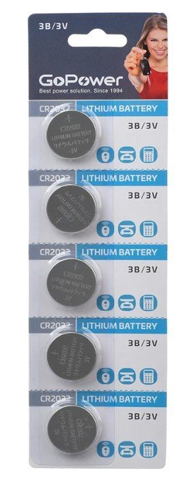CR2032 GoPower, упак. 5 шт., БЛИСТЕР