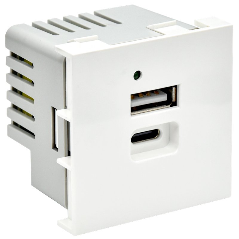 Розетка USB PRIMER A+C 5В 4,2А РКЮ-25-40-П 2 модуля белая (PR-KK40D-RU-0-2-AC-K01)