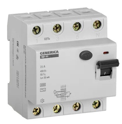 GENERICA ВД1-63 4Р 25А 30мА (MDV15-4-025-030)