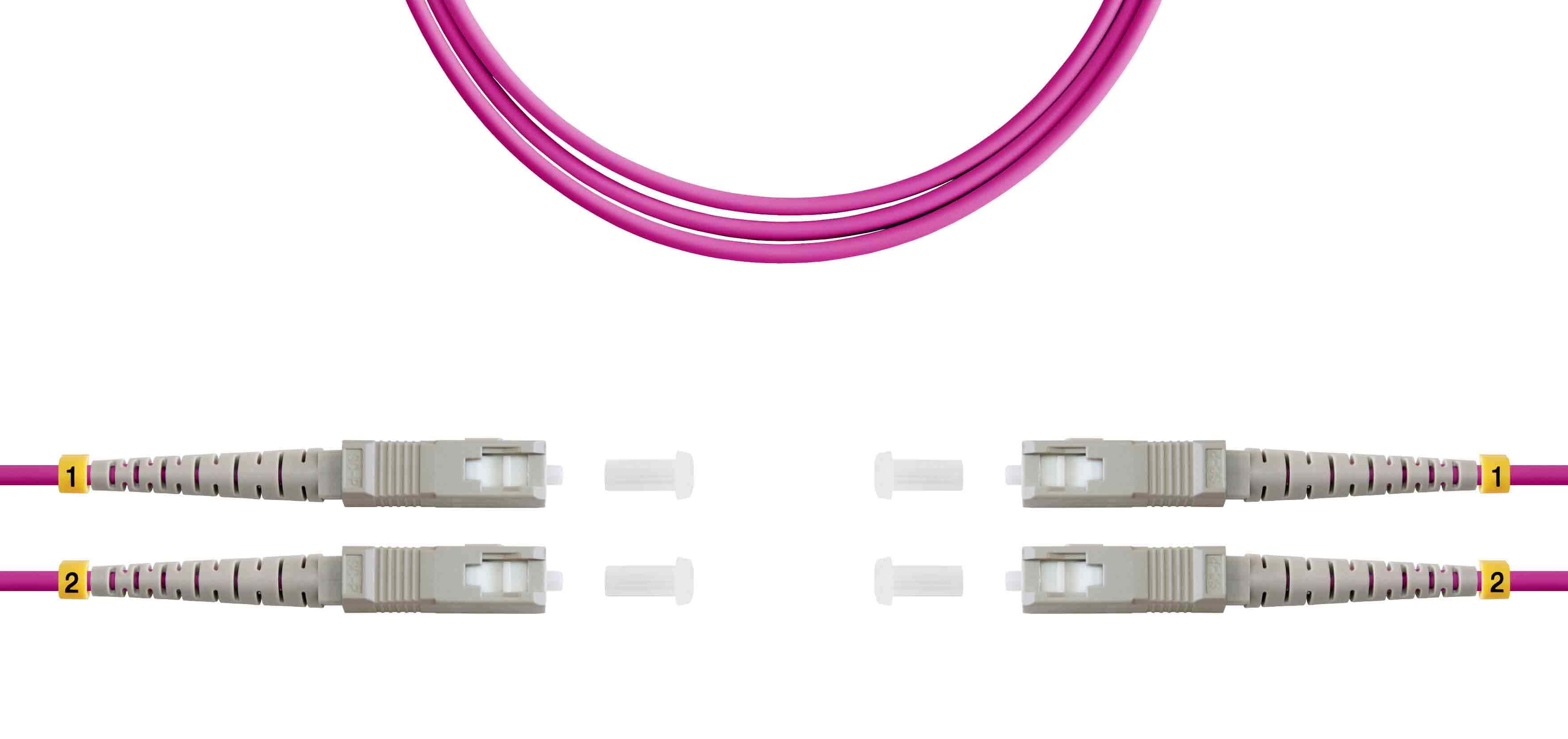 Патч-корд ВО MM(OM4), SC/UPC-SC/UPC, 3.0мм, duplex, LSZH, 1м (09-12086)