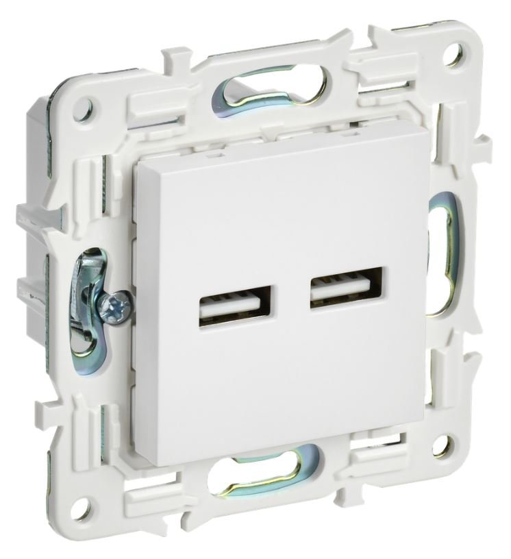 SKANDY Розетка USB A+A 3,1А SK-R15W скрытой установки арктический белый (SK-U21-D31-K01)