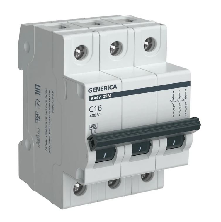 GENERICA ВА47-29М 3P C 16А 4,5кА (MVA21-3-016-C-G)