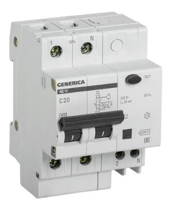 GENERICA АД12 2Р 20А 30мА (MAD15-2-020-C-030)