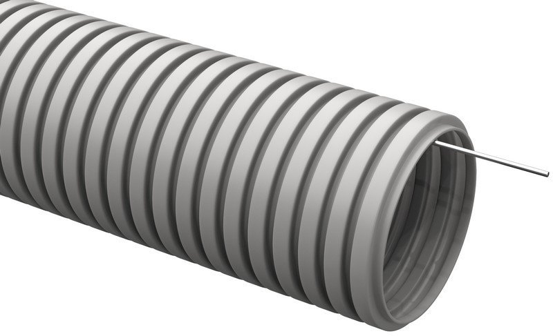 Труба ПВХ легкая серая с протяжкой D50 ELASTA (CTG20-50-K41-015I)
