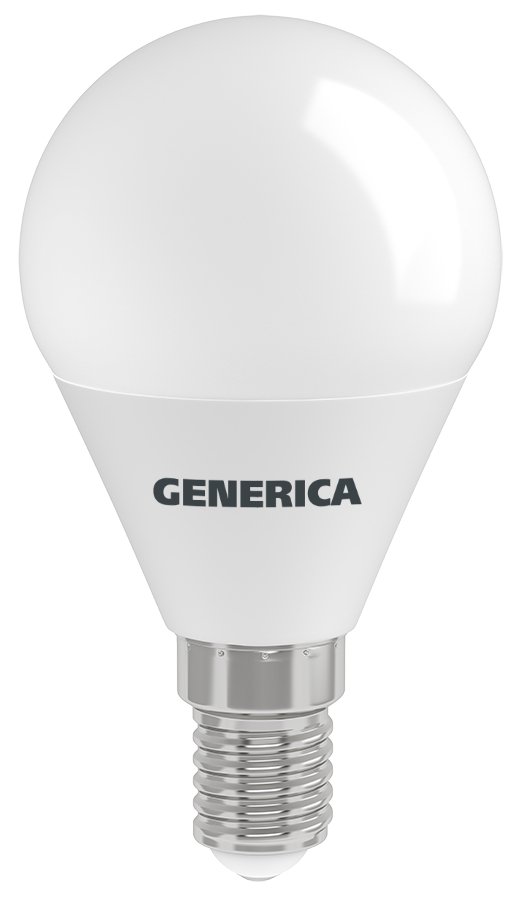 Лампа светодиодная G45 шар 8Вт 230В 3000К E14 GENERICA (LL-G45-08-230-30-E14-G)