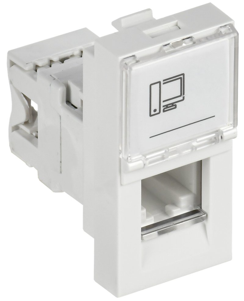Розетка компьютерная RJ45 PRIMER РКИ-10-00-П-6 UTP кат.6 1 модуль белая (PR-KK40D-RI-0-1-C06U-K01)