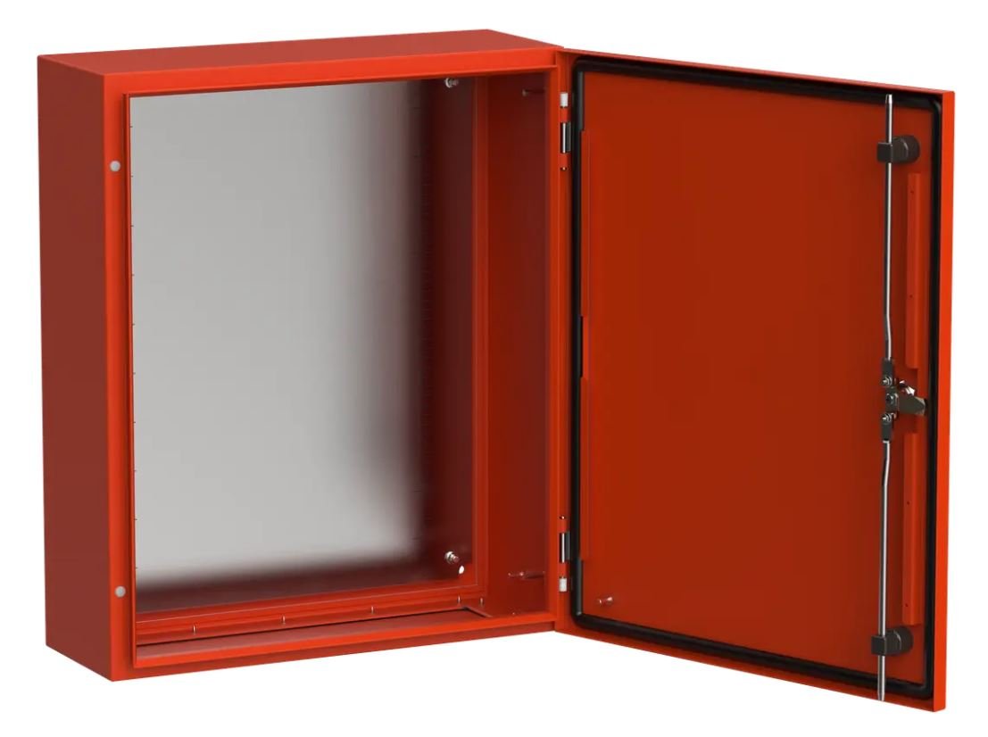 Корпус металлический TITAN 5 ЩМП-60.50.20 600х500х200 УХЛ1 IP66 RAL3020 красный с монтажной платой (TI5-13-N-060-050-020-66)