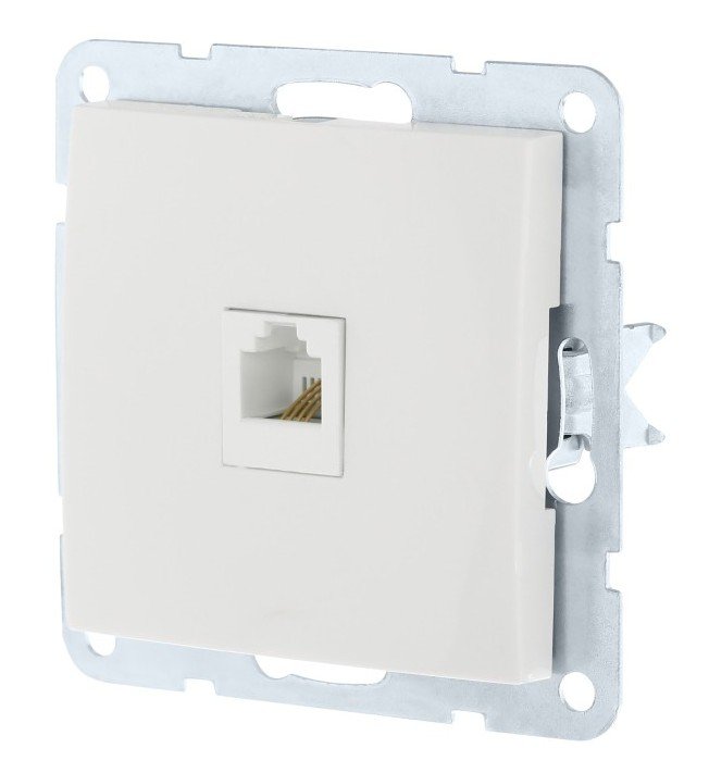 Розетка RJ-45 кат. 5е с накладкой, белый LK60 (866104-1)