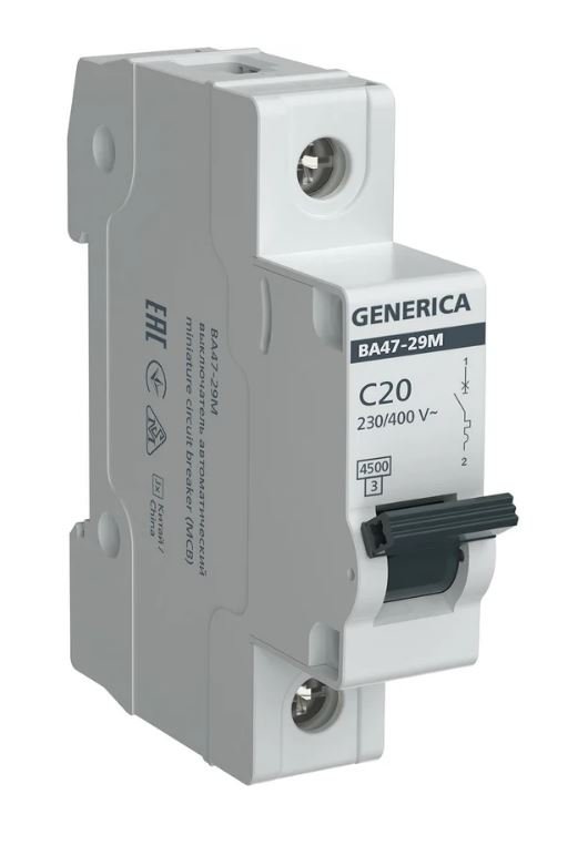 GENERICA ВА47-29М 1P C 20А 4,5кА (MVA21-1-020-C-G)