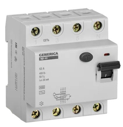 GENERICA ВД1-63 4Р 63А 30мА (MDV15-4-063-030)
