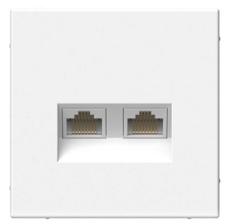 ArtGallery розетка двойная RJ45, кат. 6Е, скрытой установки, механизм, белый (GAL000188)