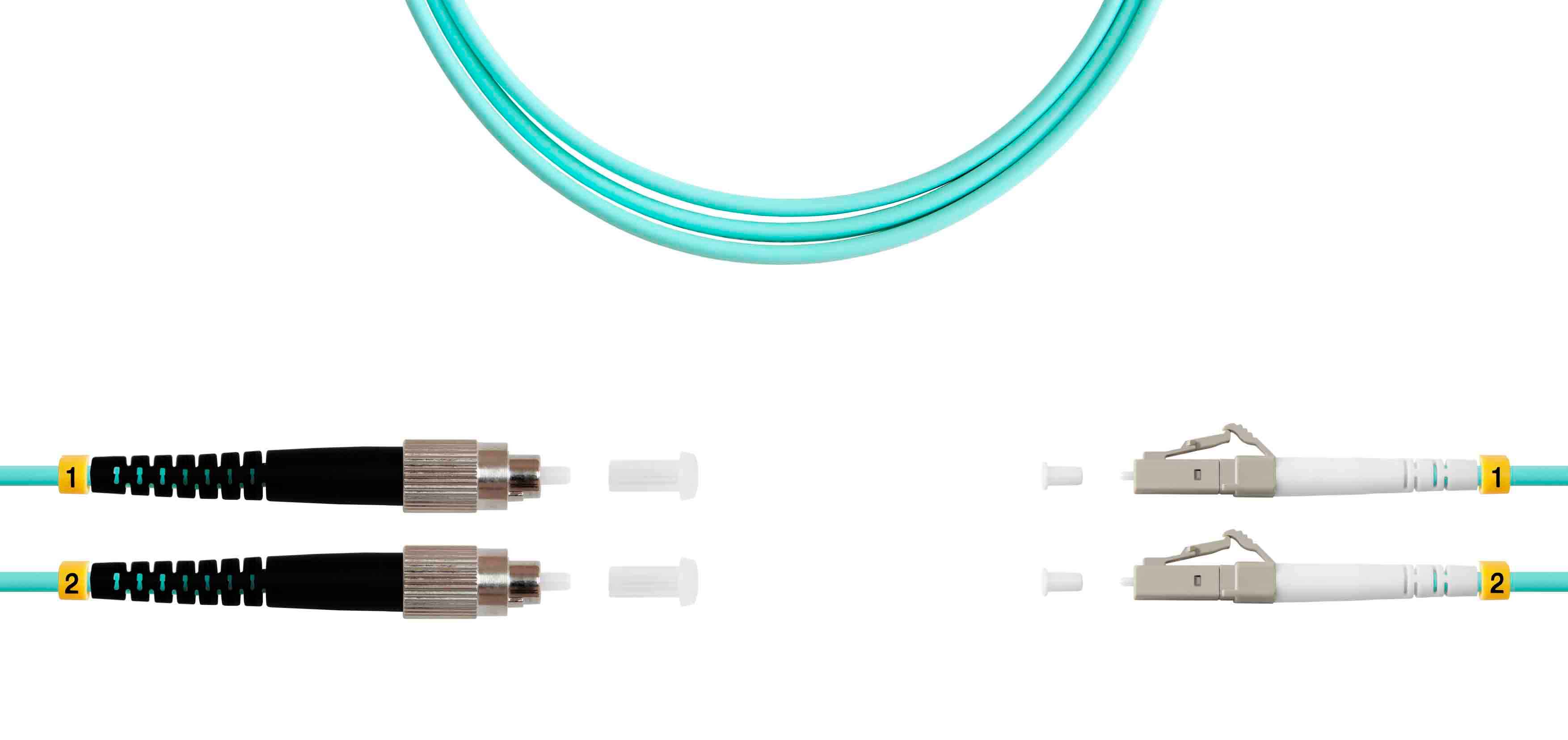 Патч-корд ВО MM(OM3), FC/UPC-LC/UPC, 3.0мм, duplex, LSZH, 2м (09-12037)
