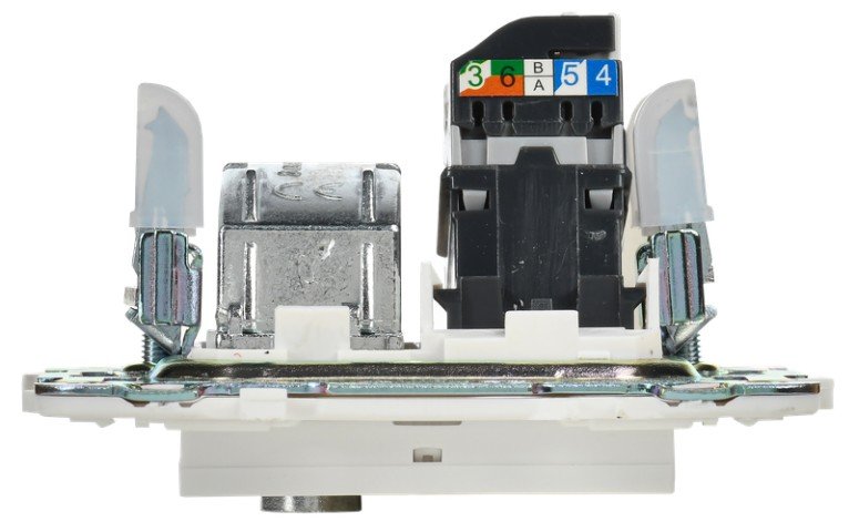 SKANDY Розетка двойная TV+RJ45 кат.5E SK-A14W скрытой установки арктический белый (SK-AK20-1-K01)
