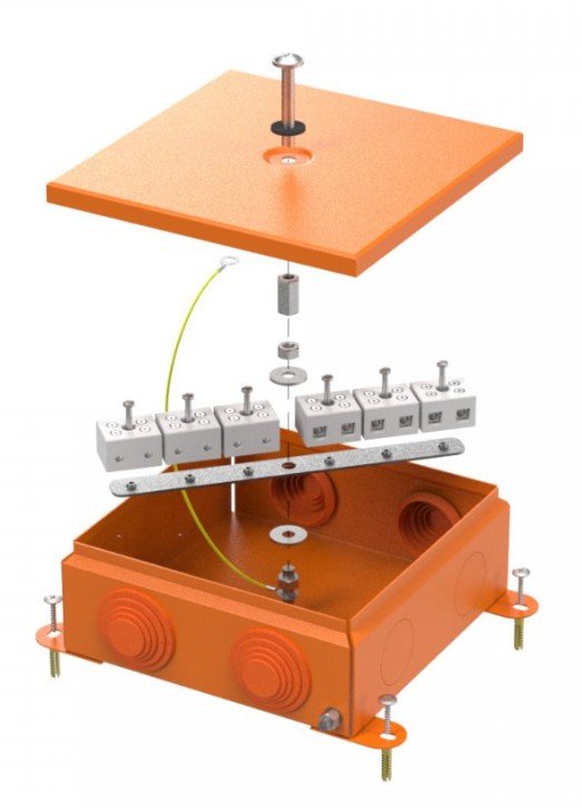 Коробка металлическая огнестойкая 150х150х60 (70-0380-2004-FR10.0-12)
