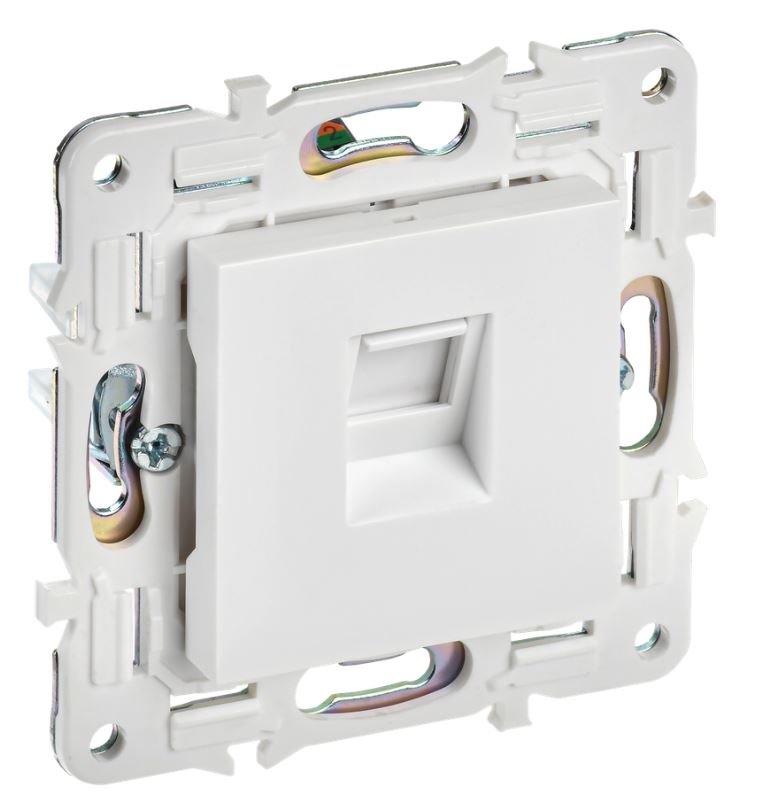 SKANDY Розетка компьютерная RJ45 кат.5E SK-K01W скрытой установки арктический белый (SK-K10-1-K01)