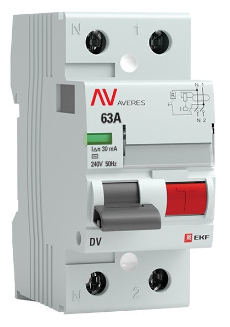 DV 2P 63А/ 30мА (AC)  AVERES (rccb-2-63-30-ac-av)