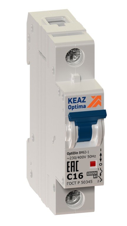 BM63-1C16-УХЛ3 1п C 16А 6кА OptiDin (260503)