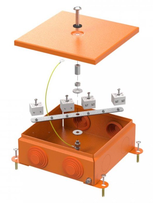 Коробка металлическая огнестойкая 150х150х60 (70-0380-2004-FR6.0-8)