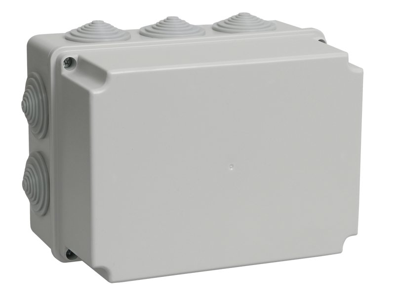 Коробка распаячная КМ41245 190х140х120 открытой проводки IP44 10 гермовводов серая (UKO10-190-140-120-K41-44)