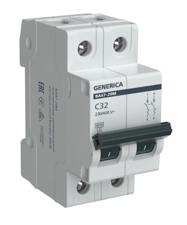 GENERICA ВА47-29М 2P C 32А 4,5кА (MVA21-2-032-C-G)