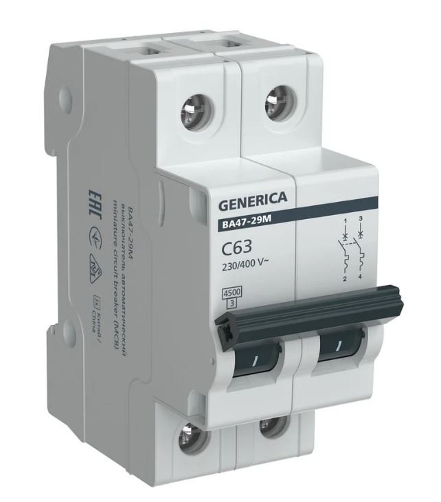 GENERICA ВА47-29М 2P C 63А 4,5кА (MVA21-2-063-C-G)