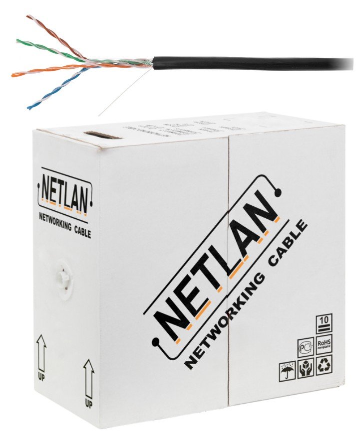 U/UTP 4pair, Cat5e, Out, PE, CCA (CCA-UU004-5E-PE-BK) 