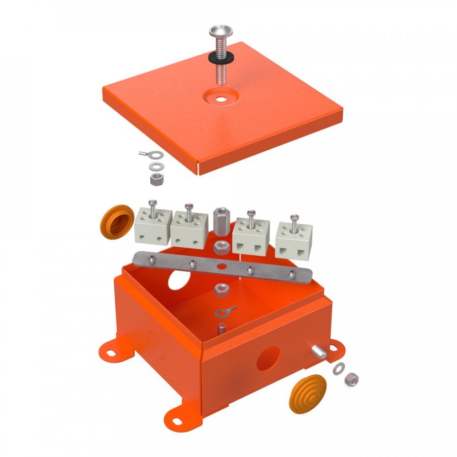 Коробка металлическая огнестойкая 110х110х65 (70-0360-FR6.0-4)