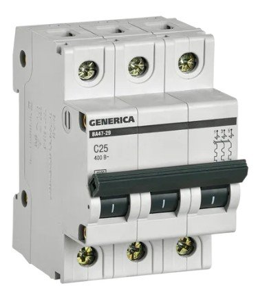 GENERICA ВА47-29 3P C 25А 4,5кА (MVA25-3-025-C)