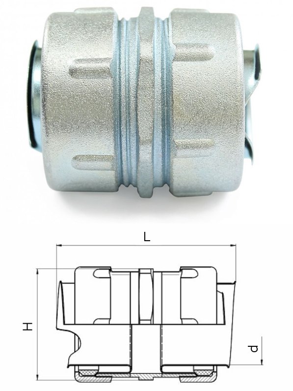 Муфта соединительная для металлорукава МСМ-50 (zeta40815)