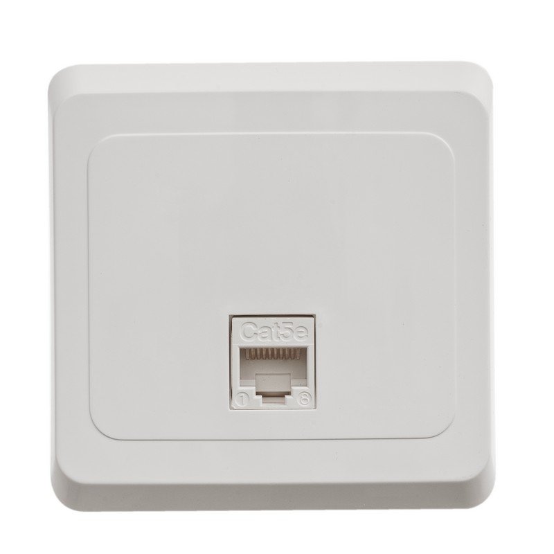 Этюд розетка RJ45, кат. 5Е, 1-местная, в сборе, скрытой установки, белый (KOMC-001B)