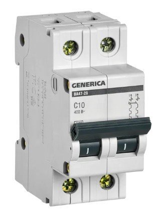 GENERICA ВА47-29 2P C 10А 4,5кА (MVA25-2-010-C)