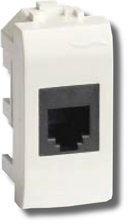 Розетка RJ-12 Brava 1 модуль белая (76120B)