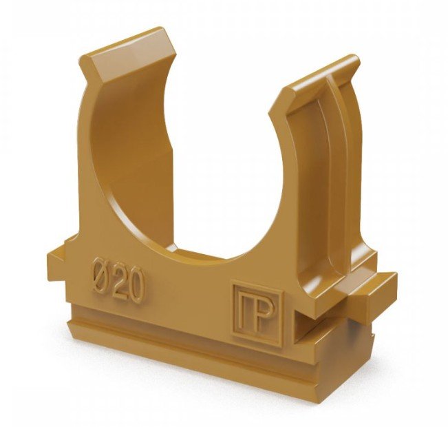 Крепёж-клипса для труб АБС-пластик бук D20 (100 шт) (PR13.0046)