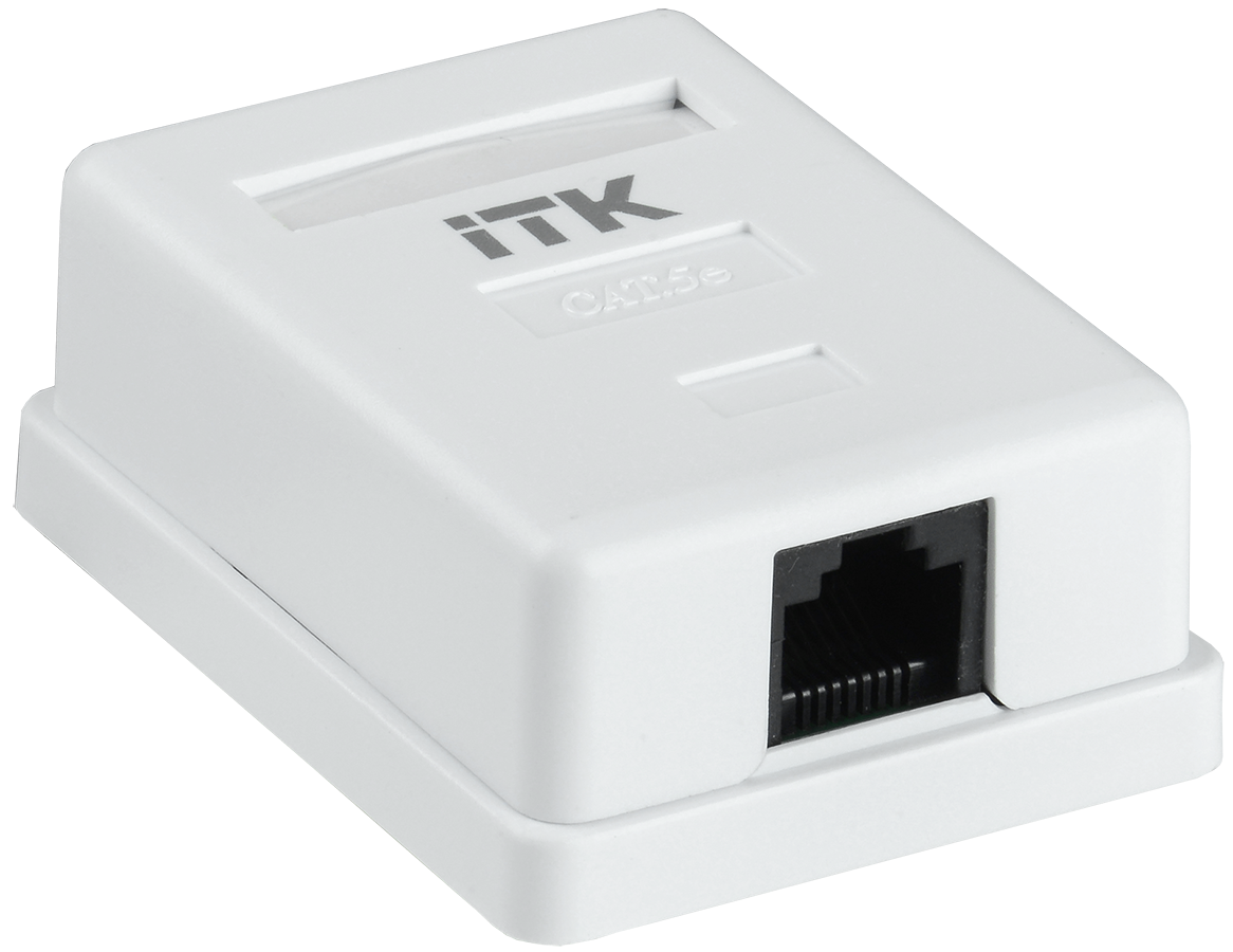 GENERICA Розетка информационная настенная RJ45 кат. 5Е FTP 1 порт (CS2-1C5EF-12-G)