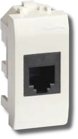 Розетка RJ-45 Brava 1 модуль белая (76457B)