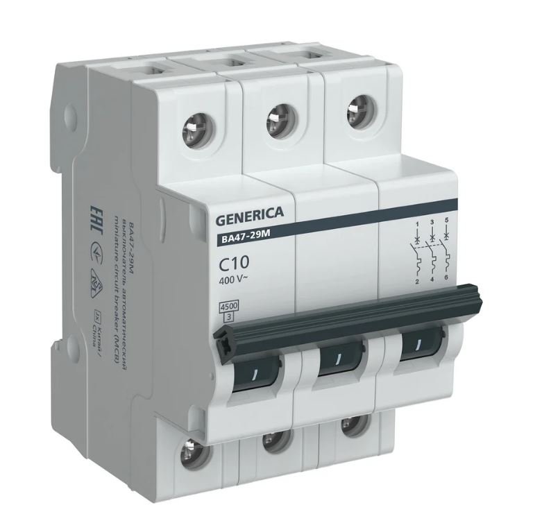 GENERICA ВА47-29М 3P C 10А 4,5кА (MVA21-3-010-C-G)