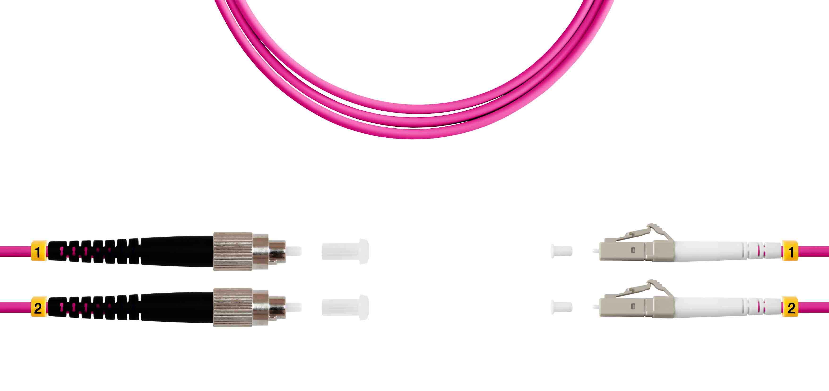Патч-корд ВО MM(OM4), FC/UPC-LC/UPC, 3.0мм, duplex, LSZH, 2м (09-12067)