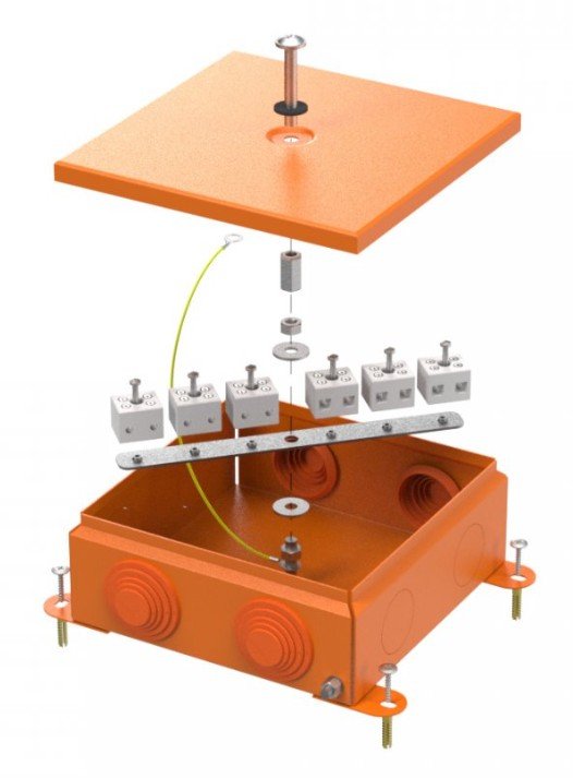Коробка металлическая огнестойкая 150х150х60 (70-0380-2004-FR6.0-12)