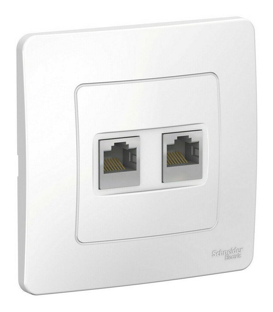 BLANCA розетка RJ45, 2-местная, кат. 5Е, скрытой установки, белый (BLNIS045451)