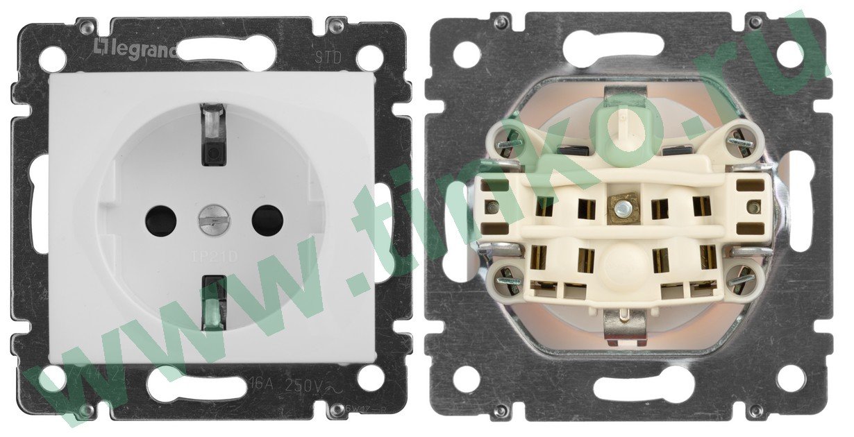 Розетка Valena 2К+3 10/16А, белый (774420)