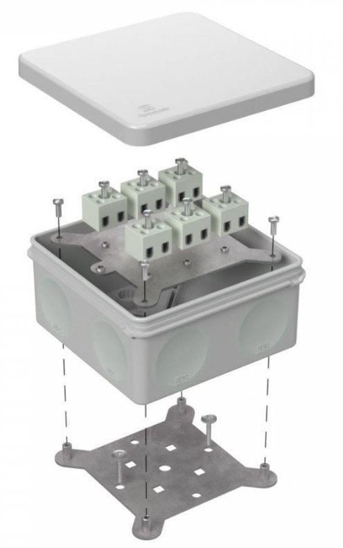 Коробка огнестойкая для о/п двухкомпонентная 100х100х50 (60-0300-7035-FR2.5-12)